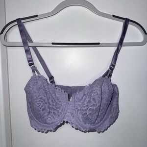 NWOT Women'sWomen's Lace Unlined Balconette Bra Lilac Purple- Auden - 34C